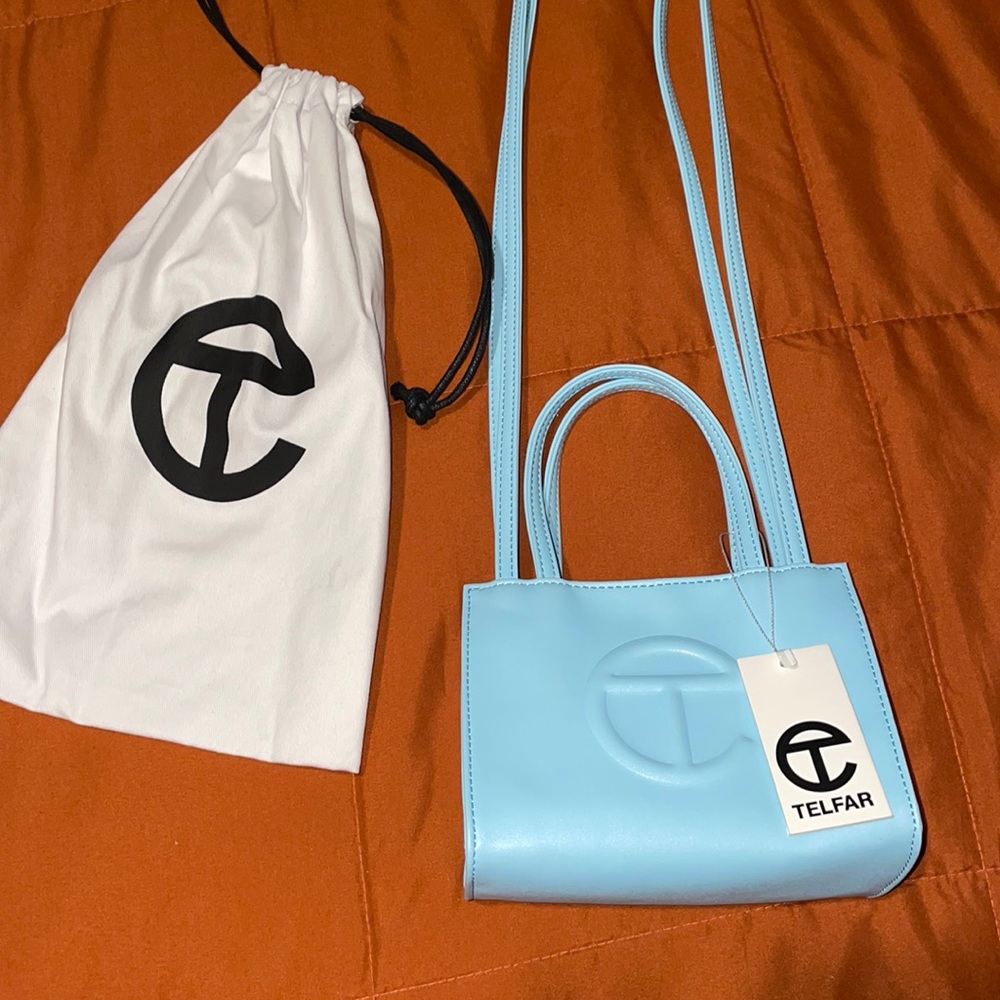 Small cool blue Telfar bag AUTHENTIC!